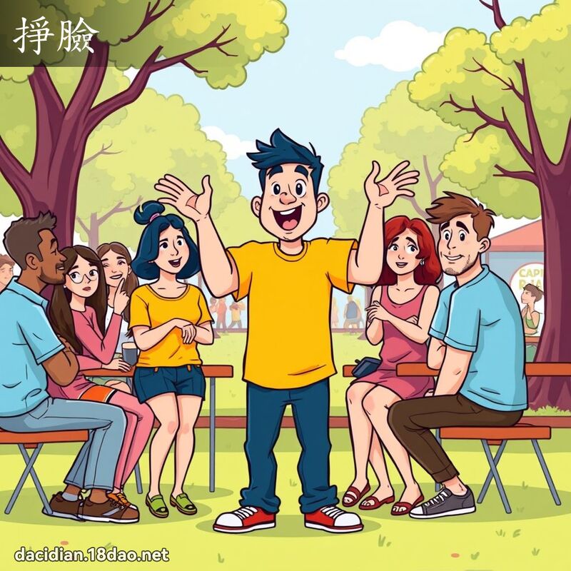 挣脸 - 国语大辞典配图