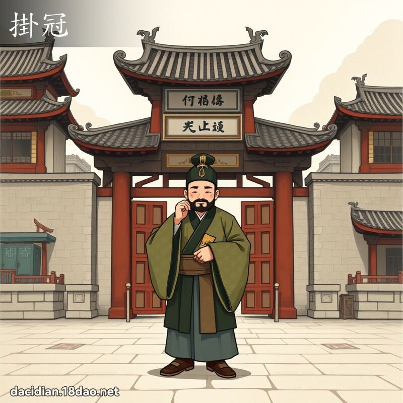 掛冠 - 國語大辭典配圖