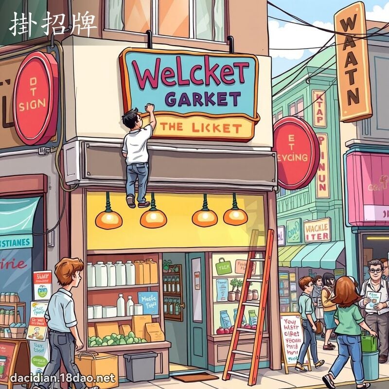 掛招牌 - 国语大辞典配图