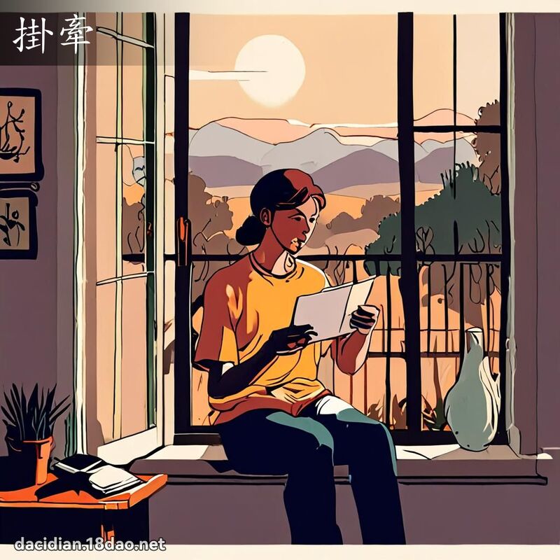 掛牽 - 國語大辭典配圖