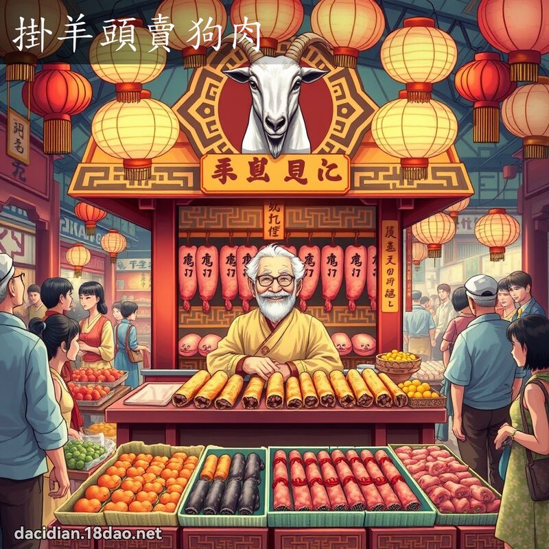 掛羊头卖狗肉 - 国语大辞典配图