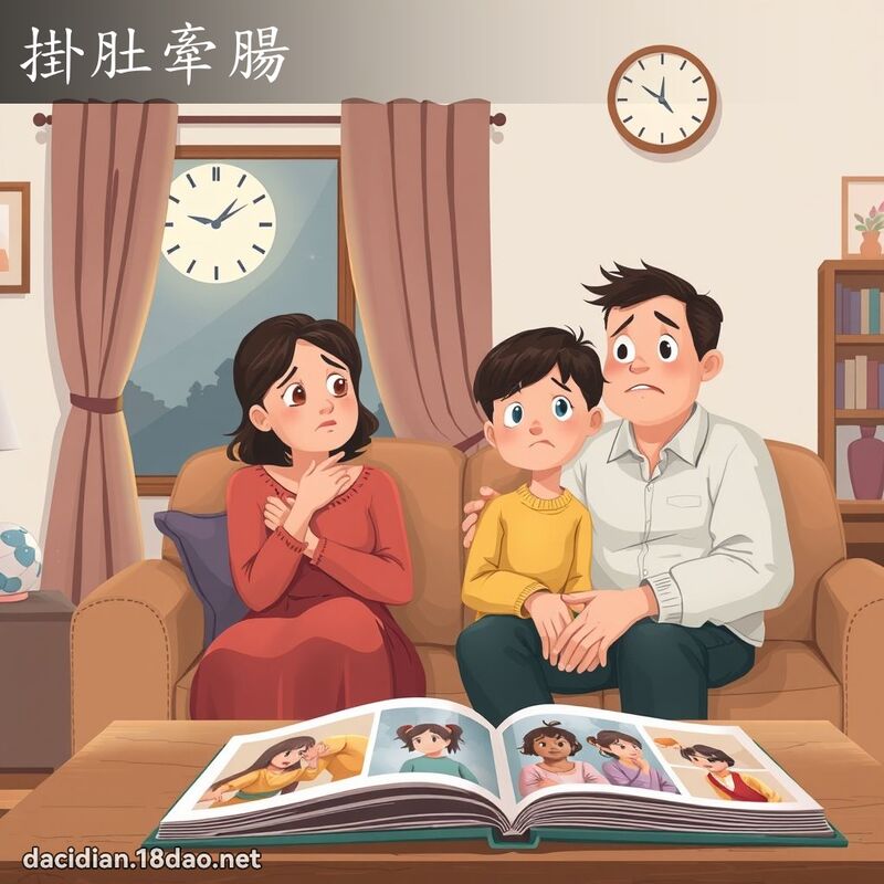 掛肚牵肠 - 国语大辞典配图