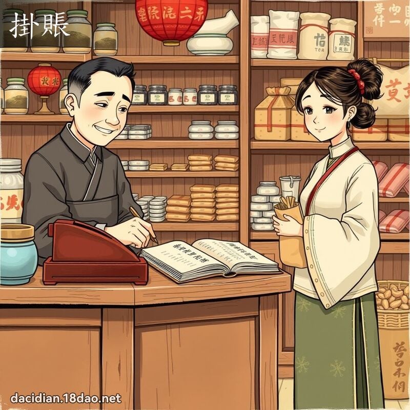 掛賬 - 國語大辭典配圖