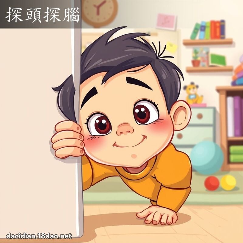 探頭探腦 - 國語大辭典配圖