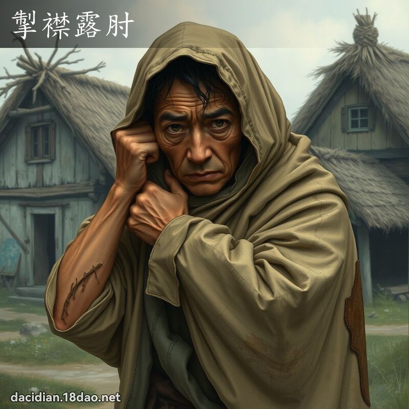 掣襟露肘 - 国语大辞典配图