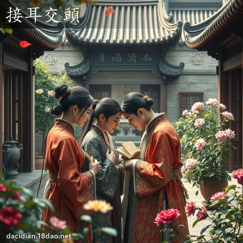 接耳交頭 - 國語大辭典配圖