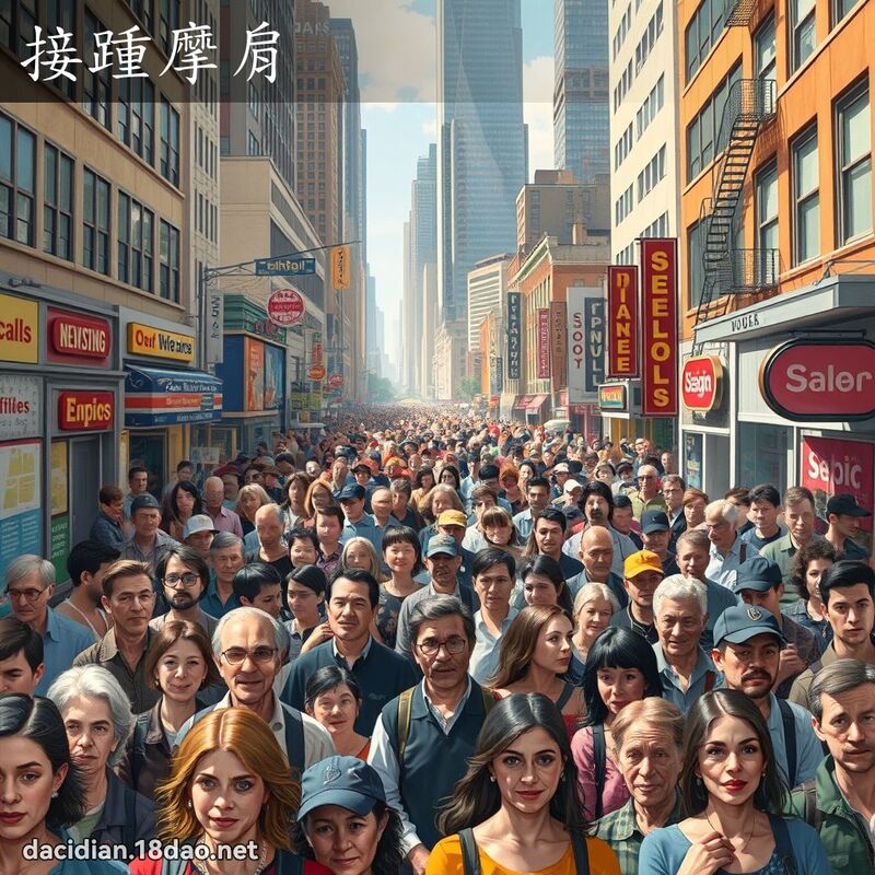 接踵摩肩 - 国语大辞典配图