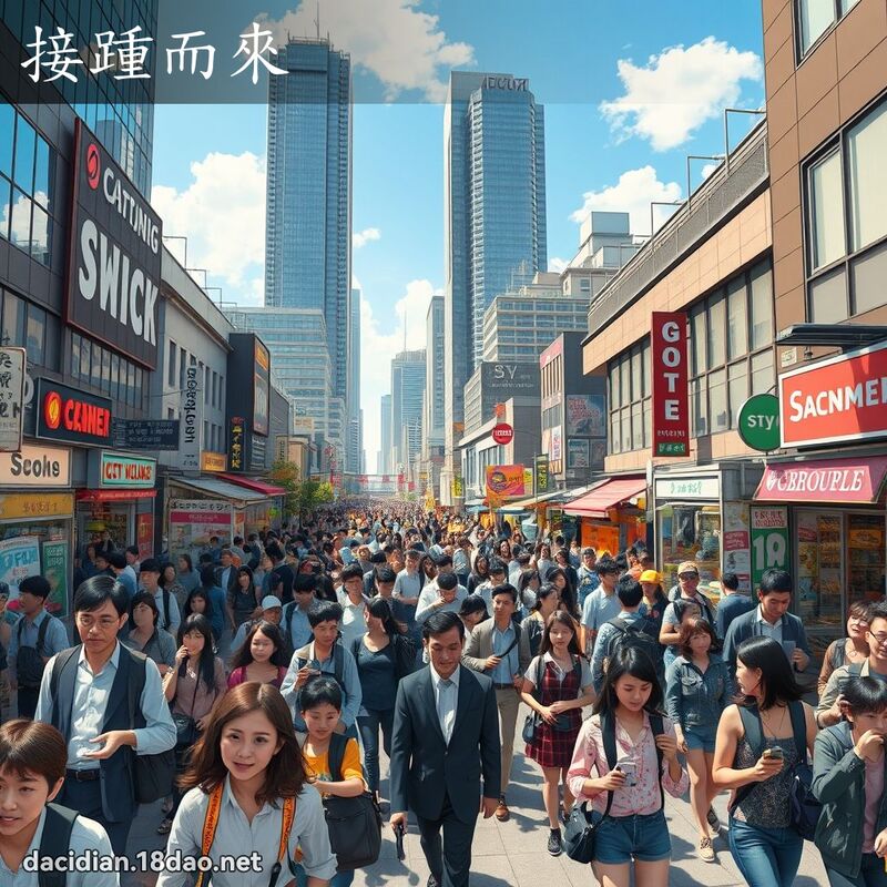 接踵而來 - 國語大辭典配圖