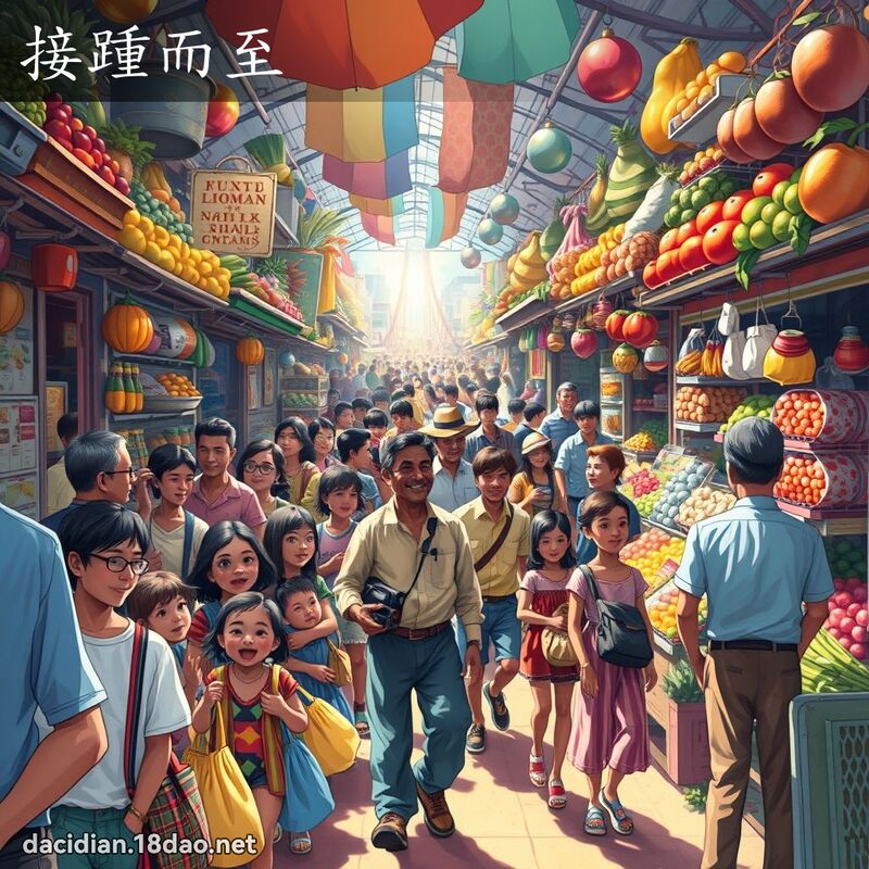 接踵而至 - 國語大辭典配圖
