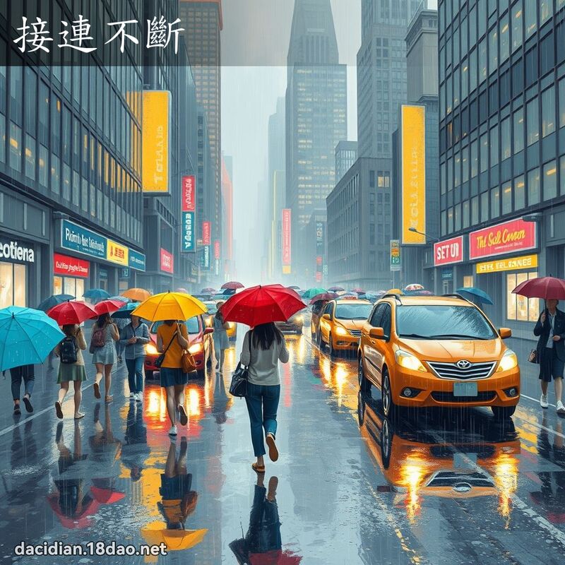 接連不斷 - 國語大辭典配圖