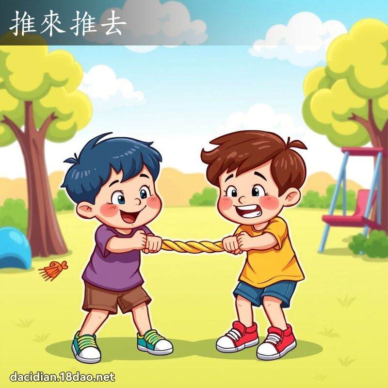 推來推去 - 國語大辭典配圖