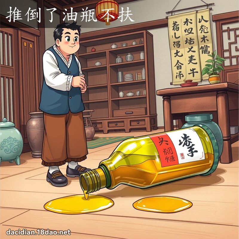 推倒了油瓶不扶 - 國語大辭典配圖