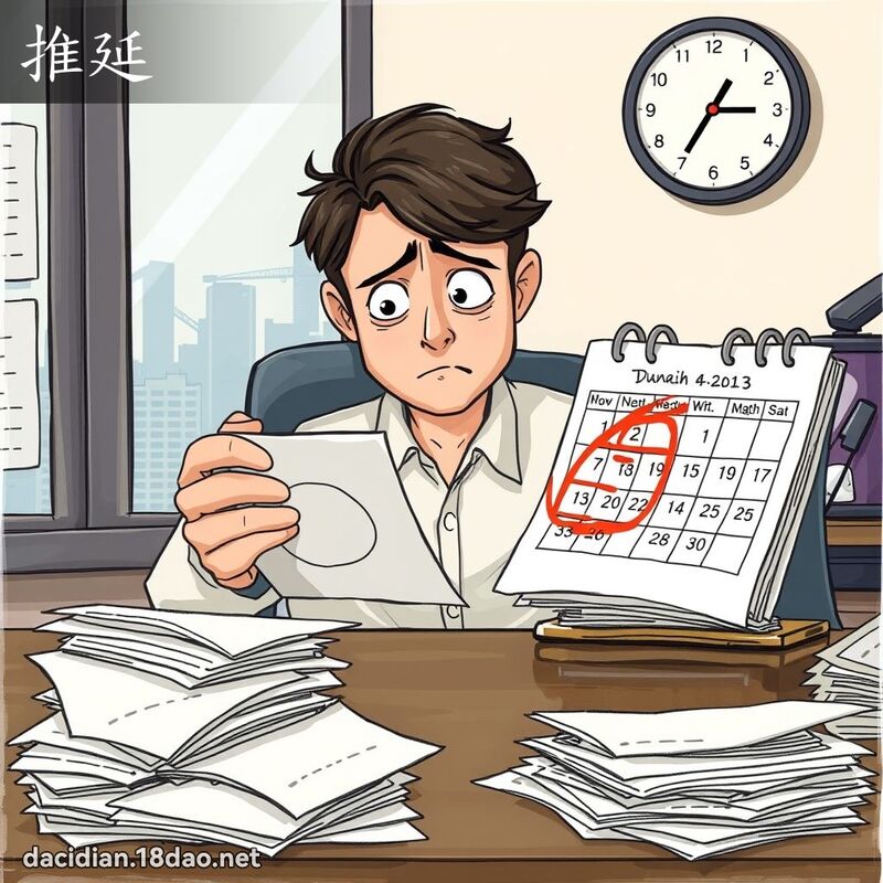 推延 - 国语大辞典配图