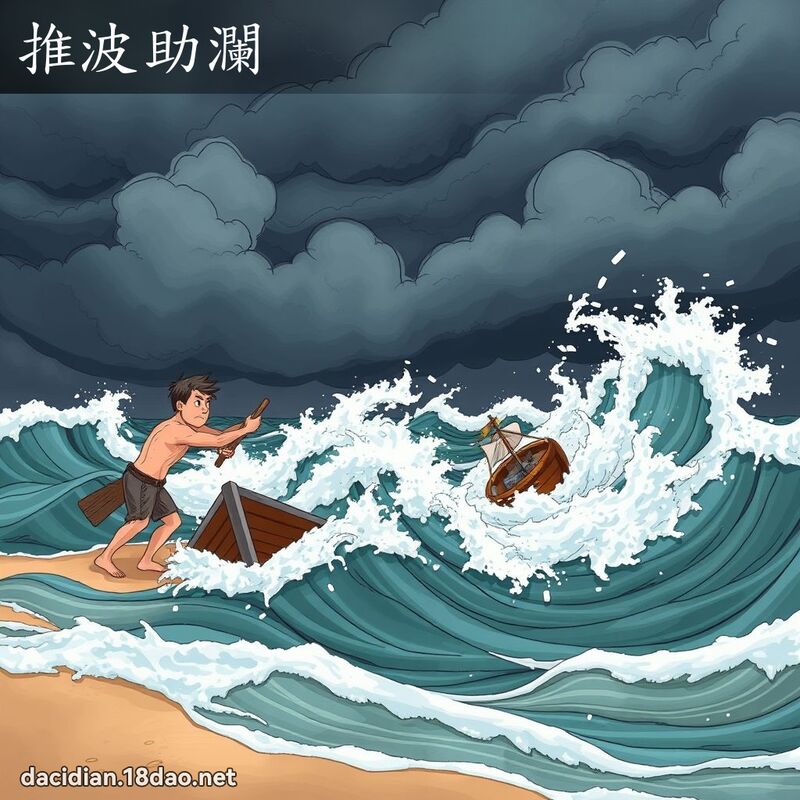 推波助瀾 - 國語大辭典配圖