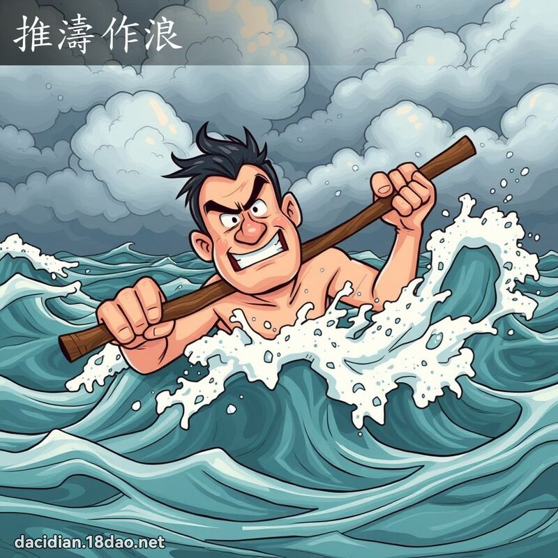 推涛作浪 - 国语大辞典配图