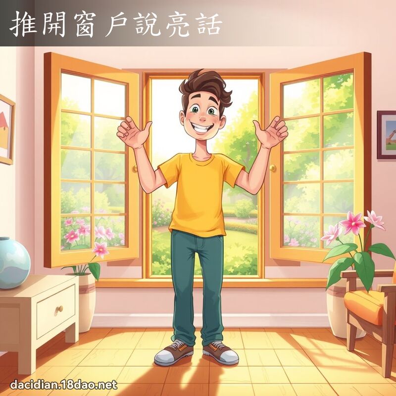 推開窗戶說亮話 - 國語大辭典配圖