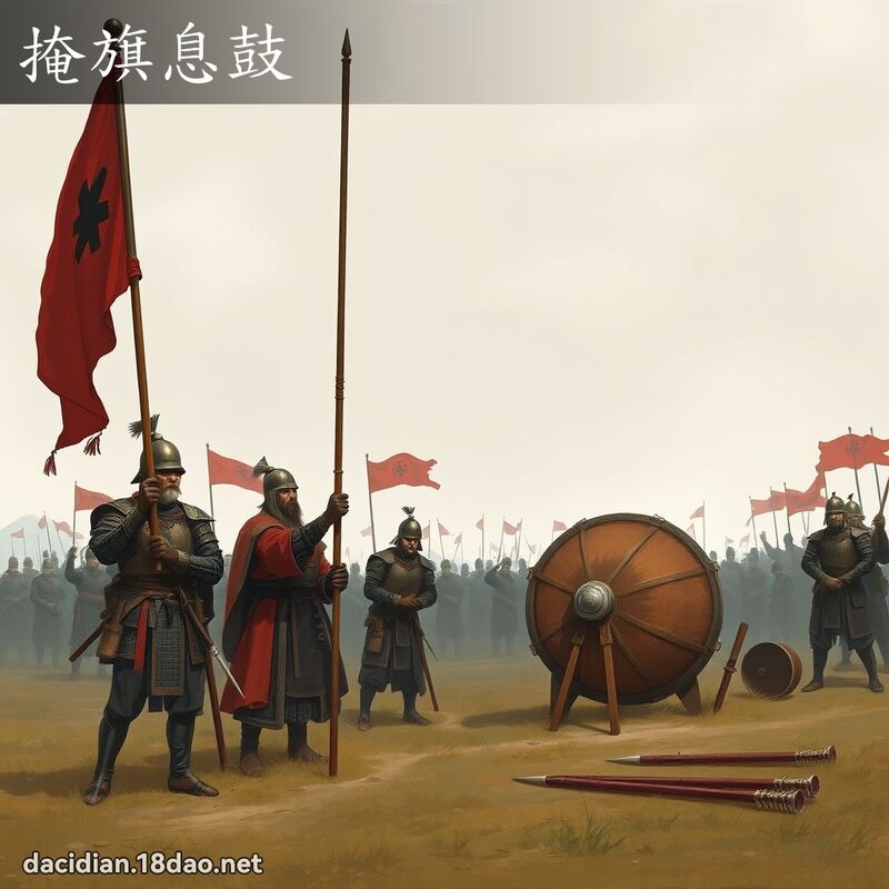 掩旗息鼓 - 国语大辞典配图