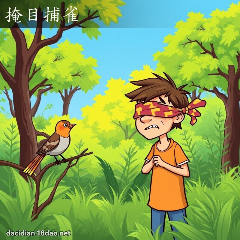 掩目捕雀 - 国语大辞典配图