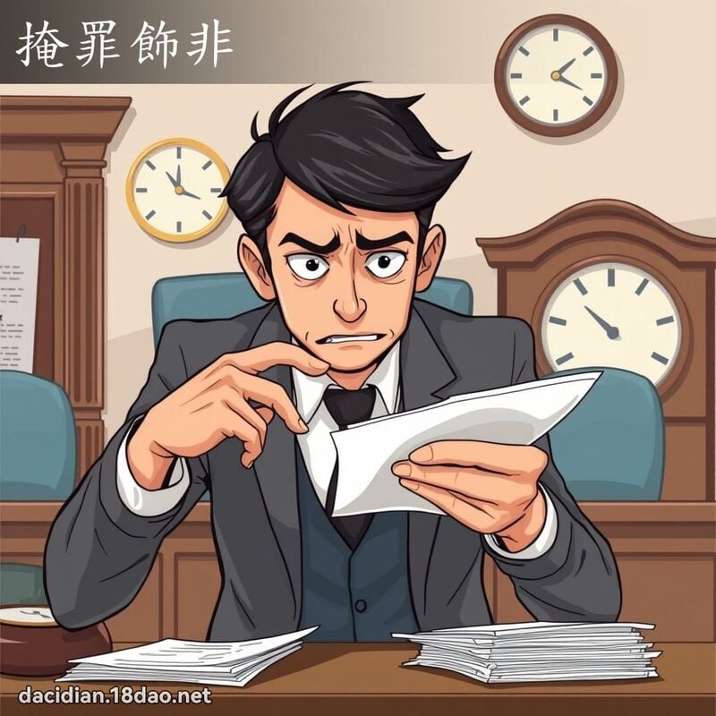 掩罪饰非 - 国语大辞典配图