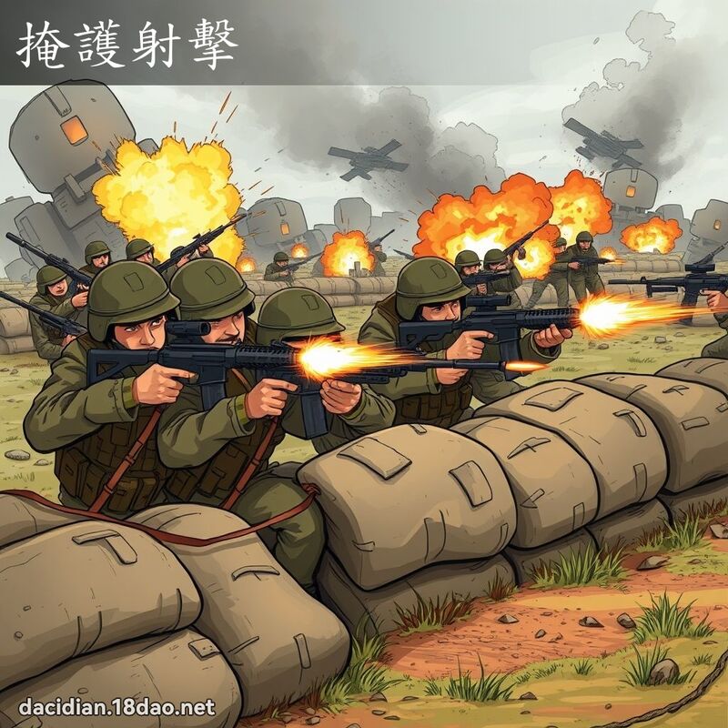 掩護射擊 - 國語大辭典配圖