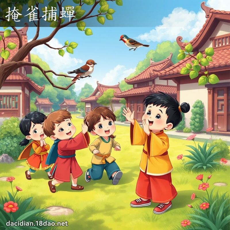掩雀捕蝉 - 国语大辞典配图