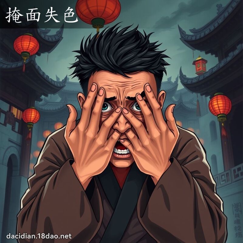 掩面失色 - 國語大辭典配圖