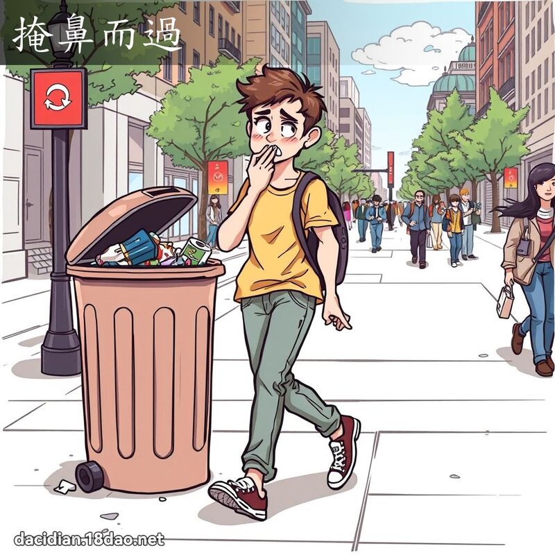 掩鼻而过 - 国语大辞典配图