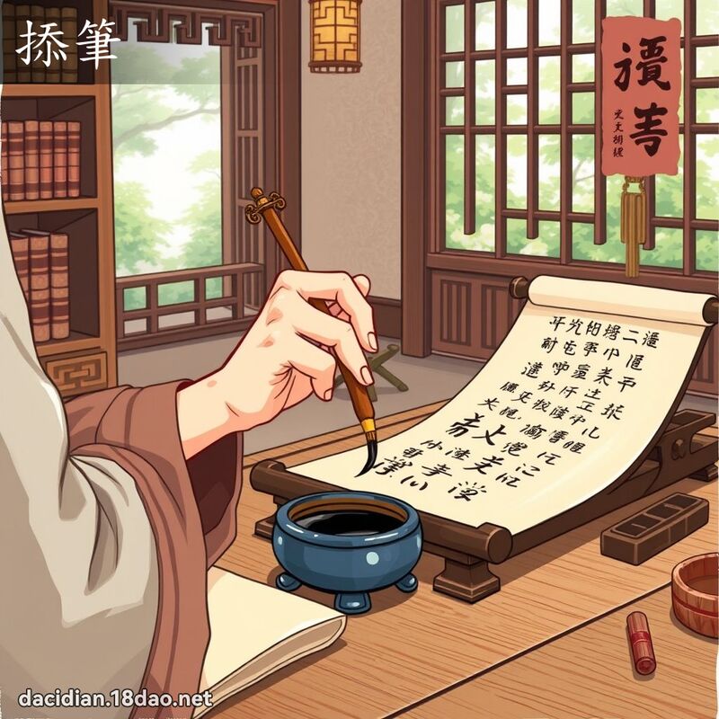 掭筆 - 國語大辭典配圖