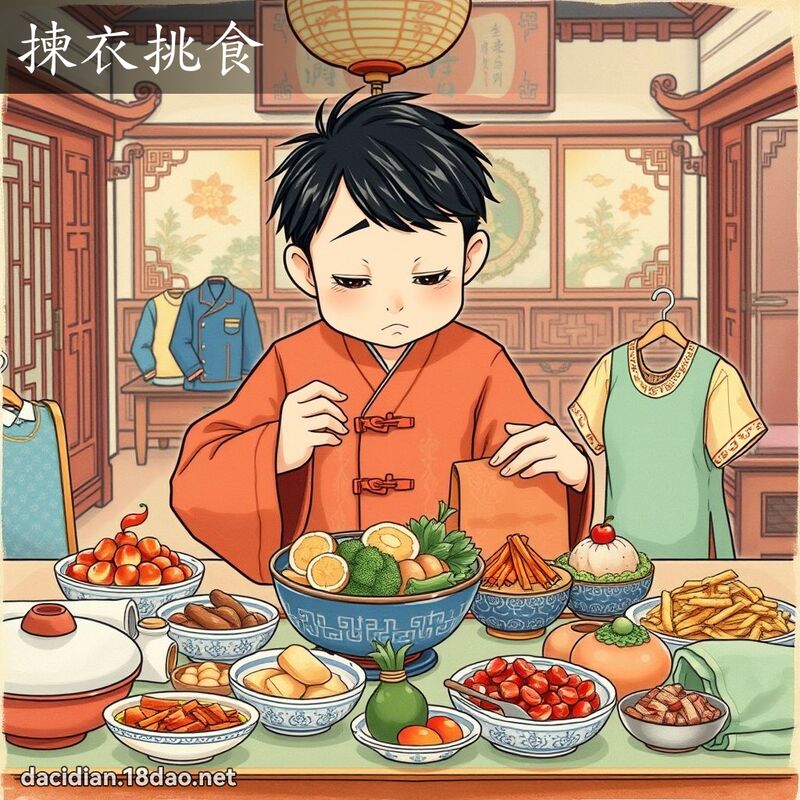 揀衣挑食 - 國語大辭典配圖
