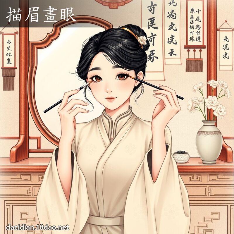 描眉画眼 - 国语大辞典配图