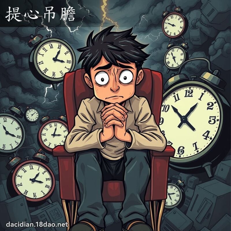 提心吊胆 - 国语大辞典配图