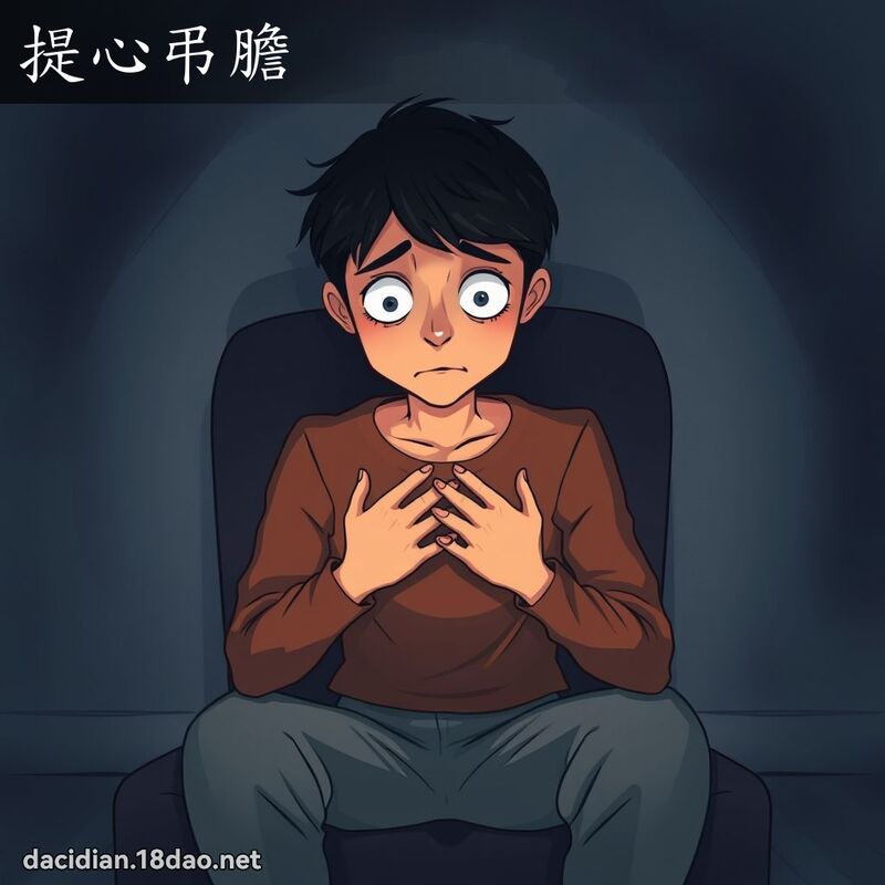 提心弔胆 - 国语大辞典配图