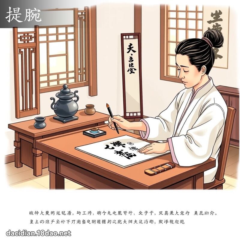 提腕 - 國語大辭典配圖