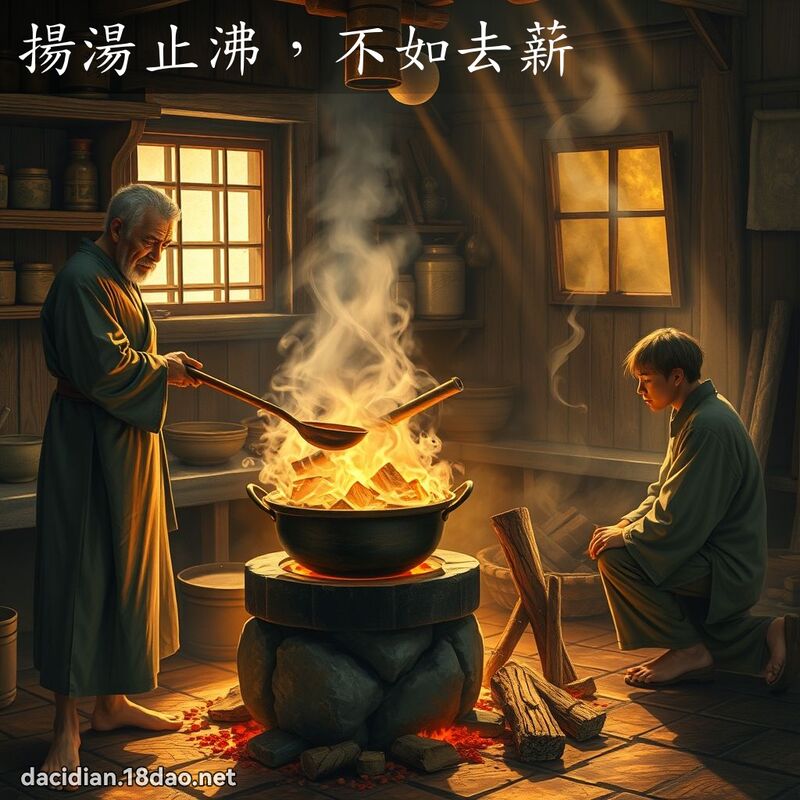 揚湯止沸，不如去薪 - 國語大辭典配圖