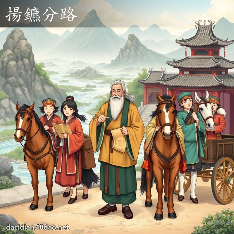 扬鑣分路 - 国语大辞典配图
