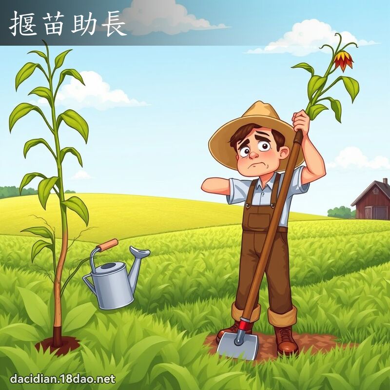 揠苗助長 - 國語大辭典配圖