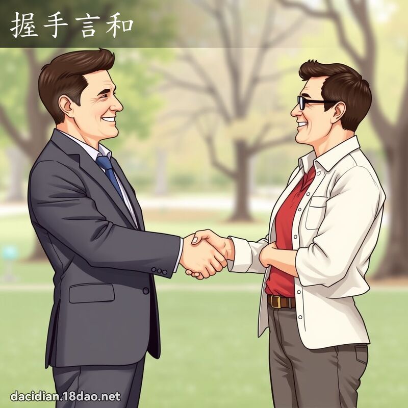 握手言和 - 国语大辞典配图