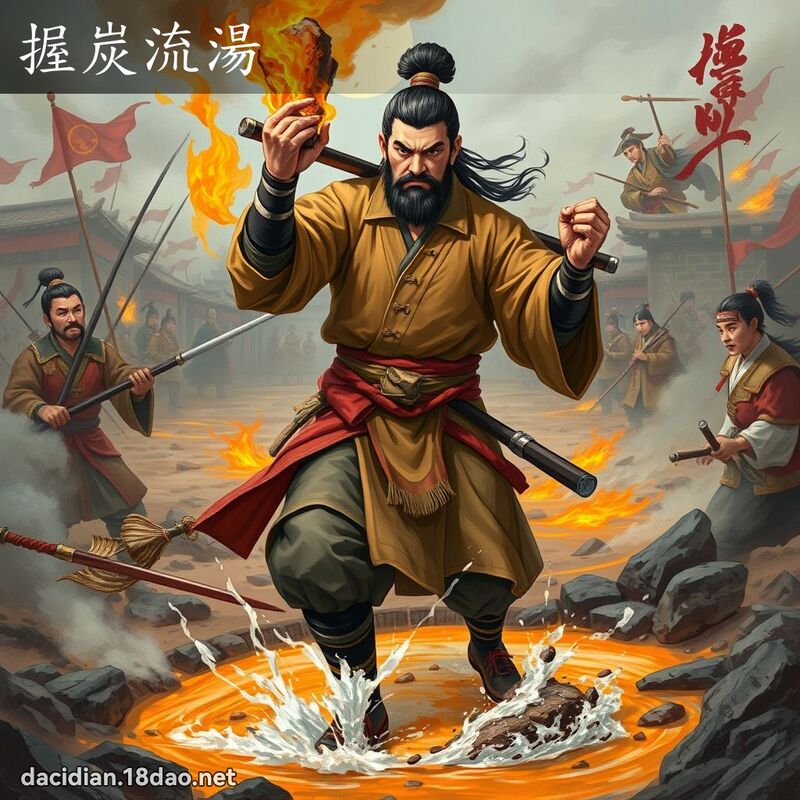 握炭流湯 - 國語大辭典配圖