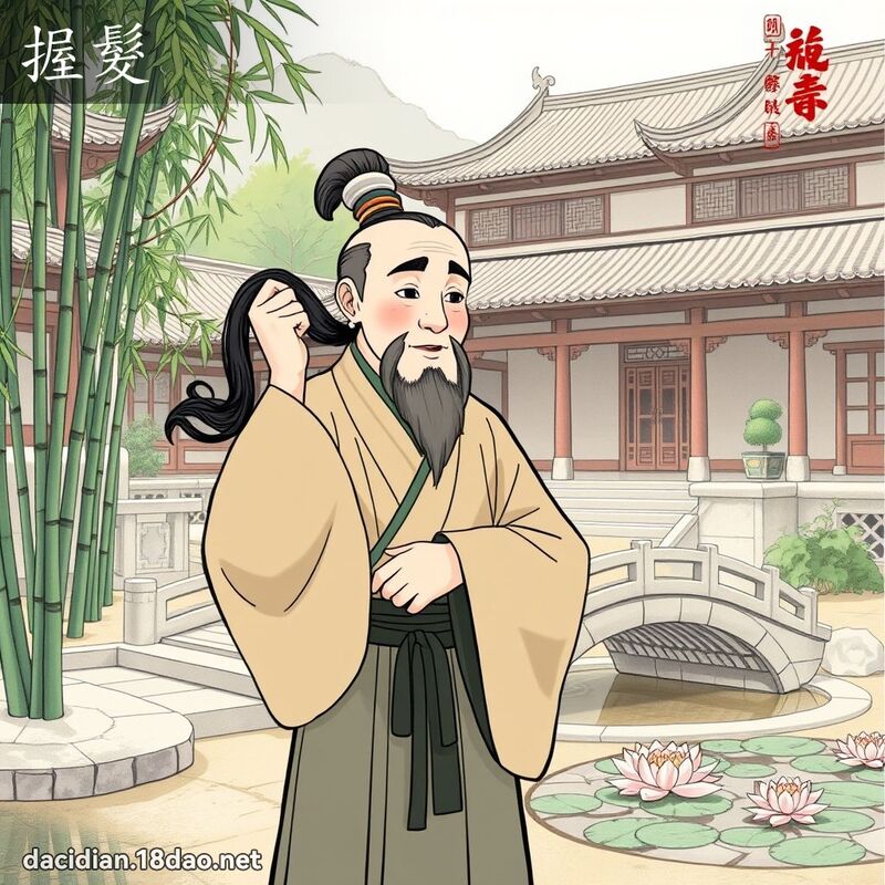 握发 - 国语大辞典配图