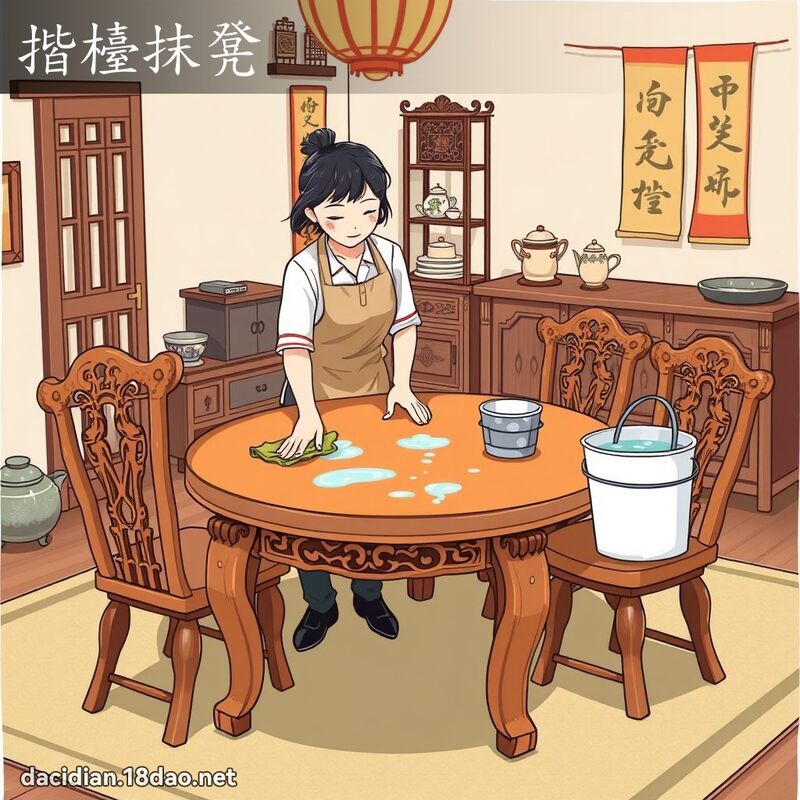 揩檯抹凳 - 國語大辭典配圖