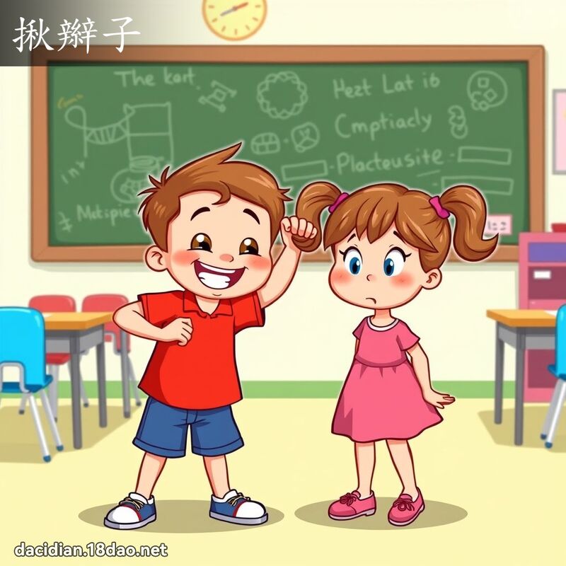 揪辫子 - 国语大辞典配图