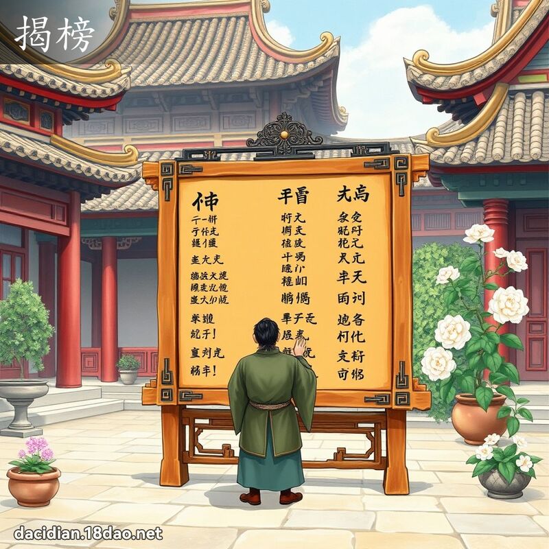 揭榜 - 國語大辭典配圖