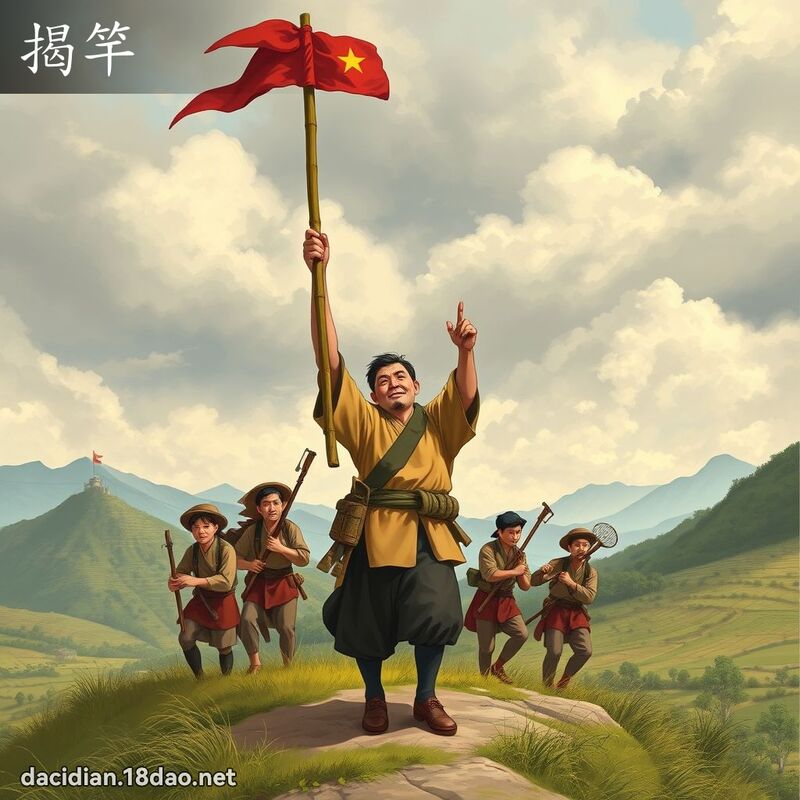 揭竿 - 国语大辞典配图