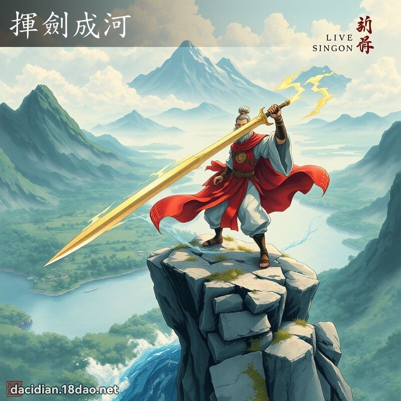 挥剑成河 - 国语大辞典配图