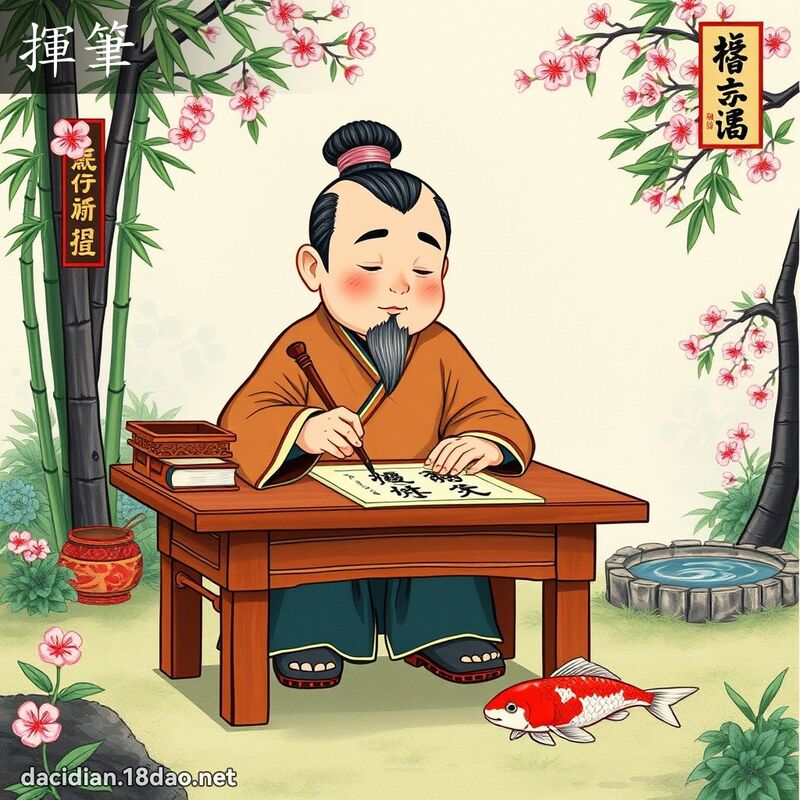 挥笔 - 国语大辞典配图