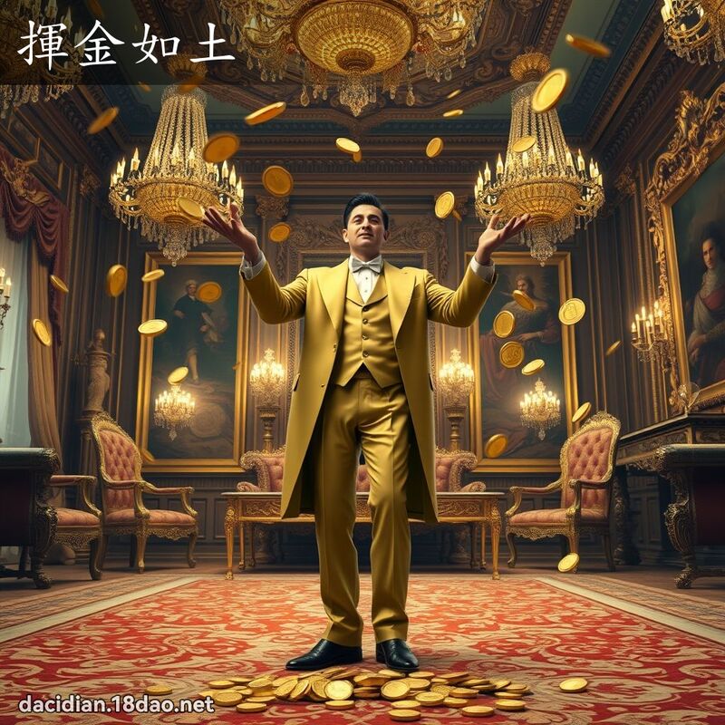 揮金如土 - 國語大辭典配圖