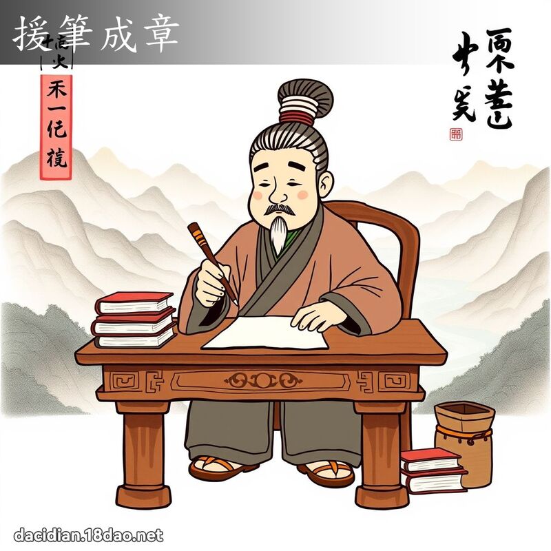援笔成章 - 国语大辞典配图