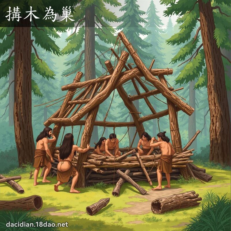 搆木为巢 - 国语大辞典配图