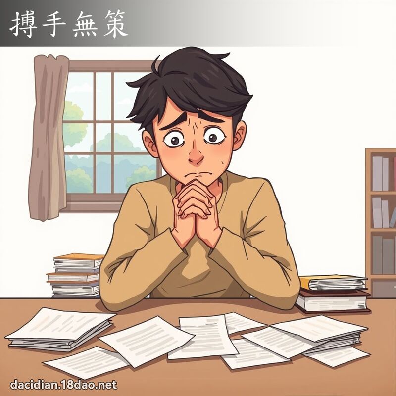 搏手無策 - 國語大辭典配圖