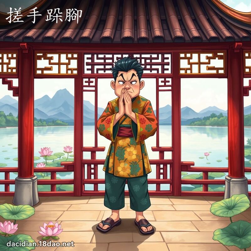 搓手跺腳 - 國語大辭典配圖
